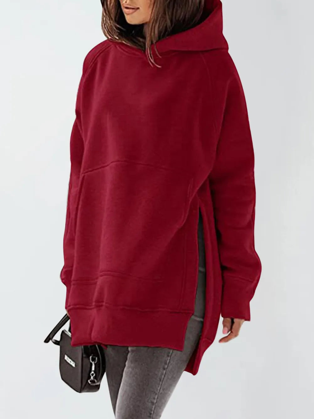 Hoodie with Slit Pocket