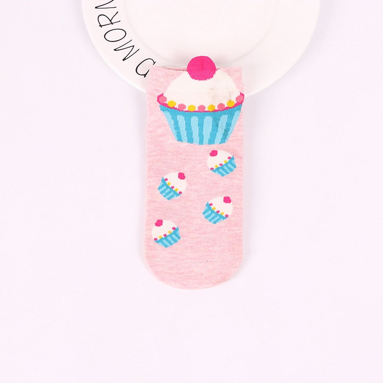 Socks - 5 pairs - Cupcake Design
