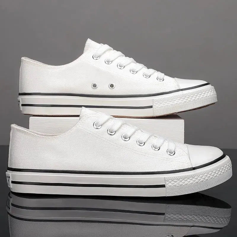 Lace Up Round Toe Canvas Trainer Shoes