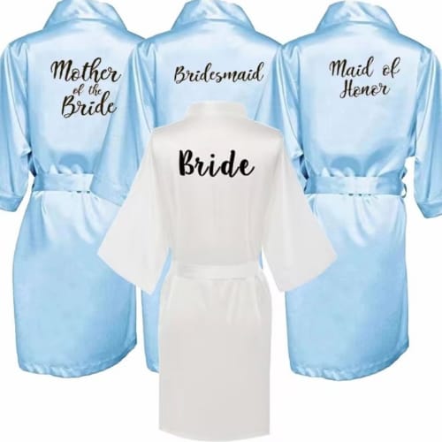 Baby Blue Satin Robe Hen, Bride, Hen Party, Sister, Squad, Mother, Bridesmaid