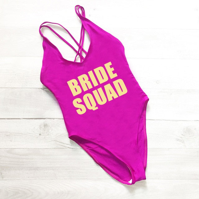 Swimsuit One Piece Bride Squad - various colours