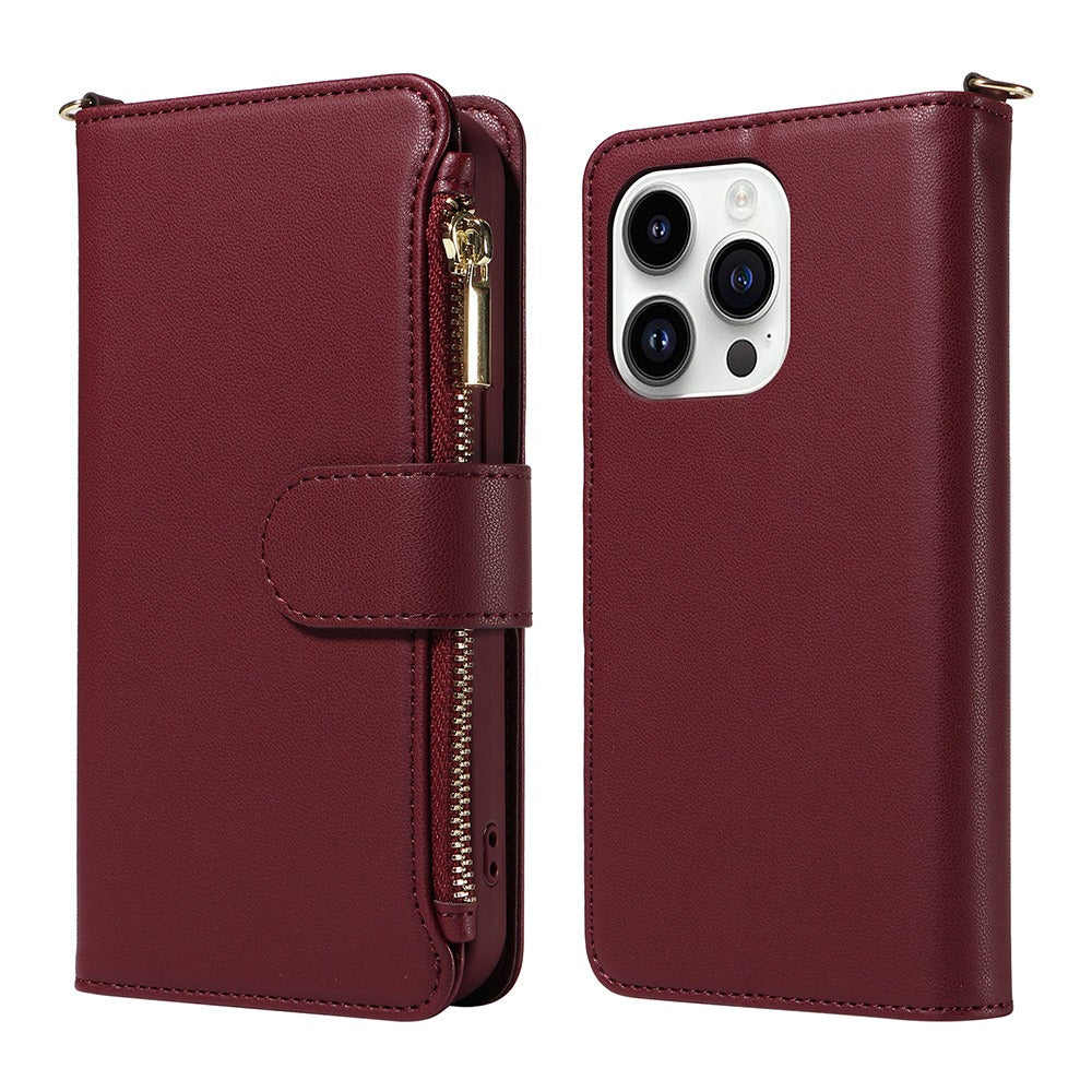 Iphone Case - Fits Various 11 - 15 Models - Includes Card and Coin Holder - various colours