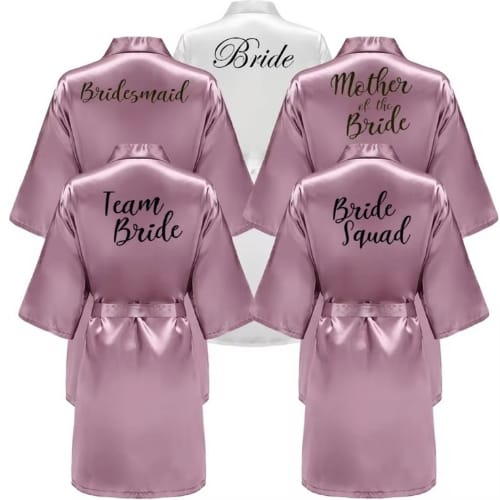 Rose Gold Satin Robe Hen, Bride, Hen Party, Sister, Squad, Mother, Bridesmaid -