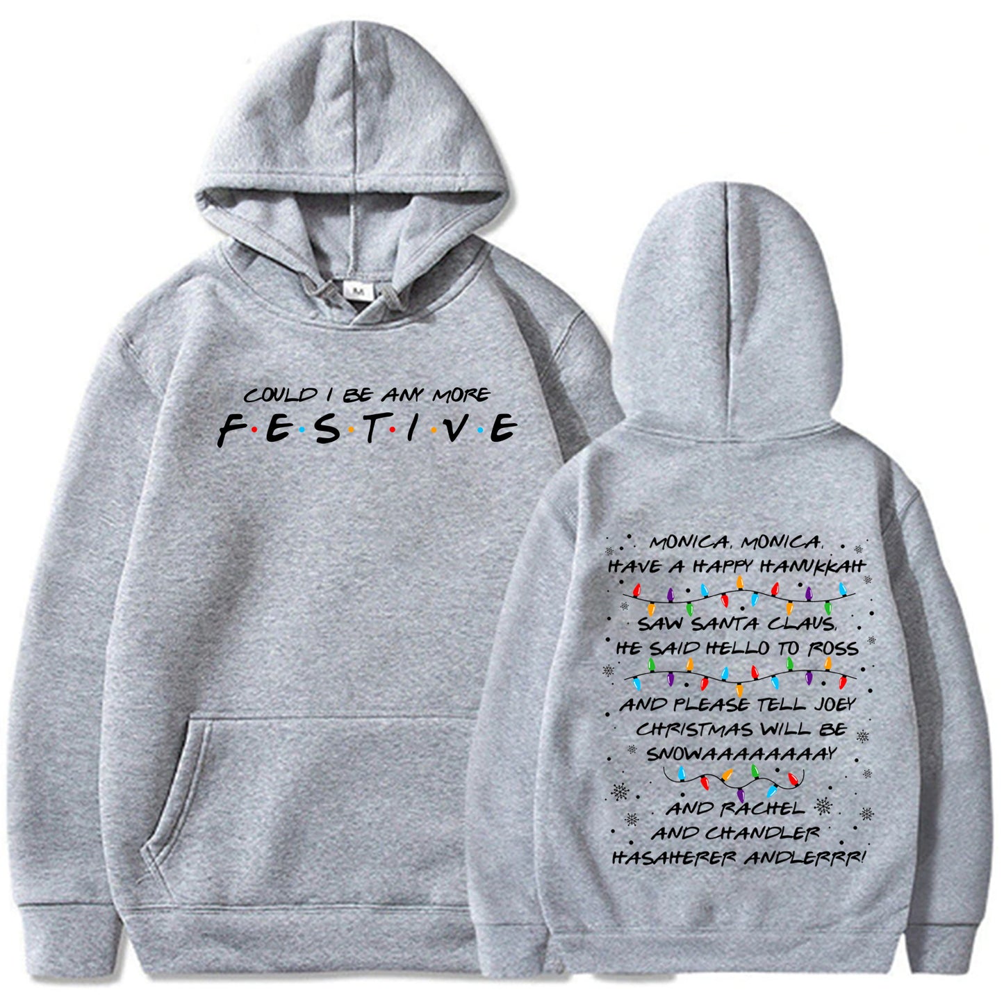 Festive Christmas Hoodie Sweatshirt - Friends Edition - Various Colours - Up To 4XL
