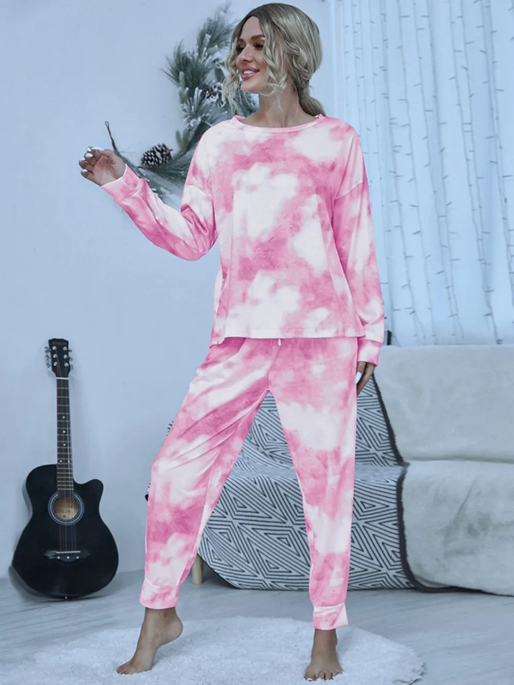 Women's Pyjama Set - Top & Trousers - Tie Dye - Assorted Colours
