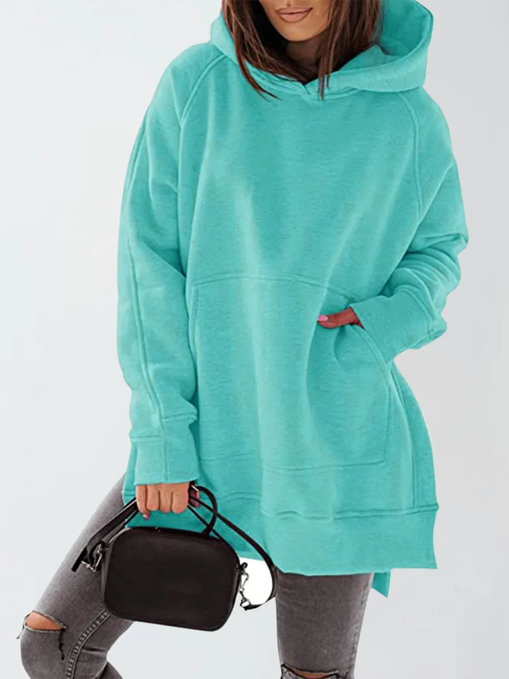 Hoodie with Slit Pocket