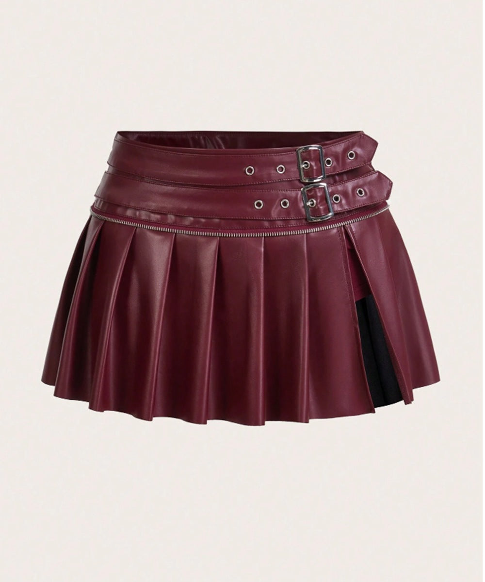 Faux Leather PU Pleated Skirt - Various Colours
