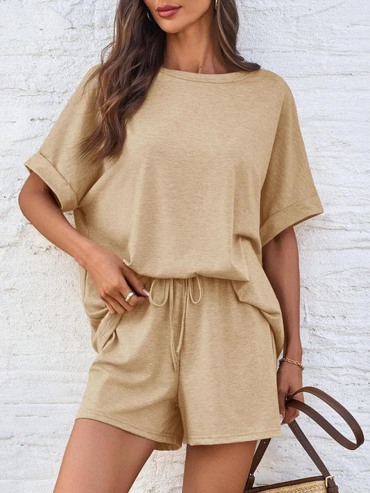Women's T Shirt and Shorts Co-Ord Set