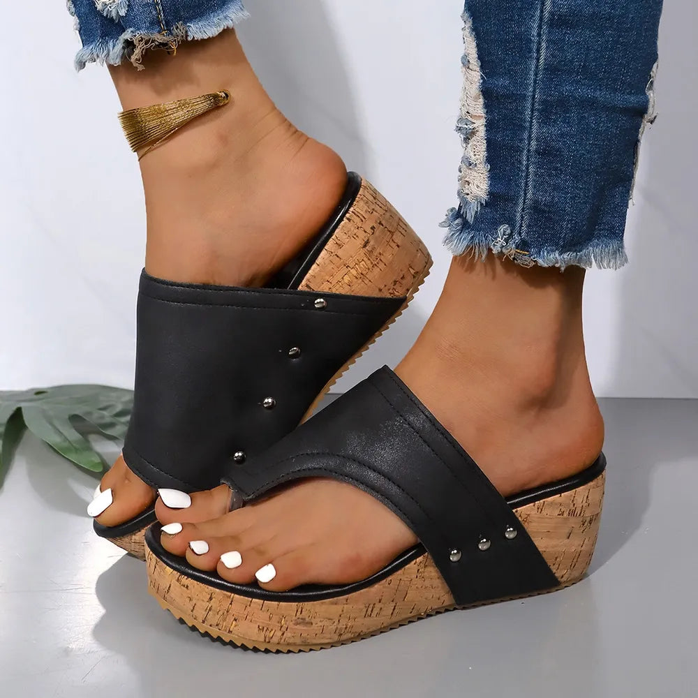 Women's PU Leather Wedge Sandal