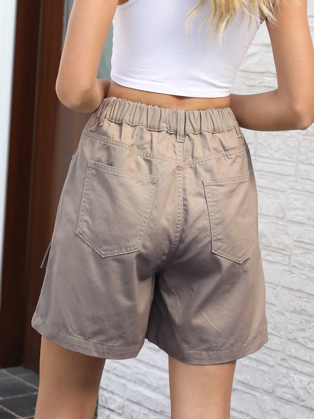 Women's Pocketed High Waist Denim Shorts
