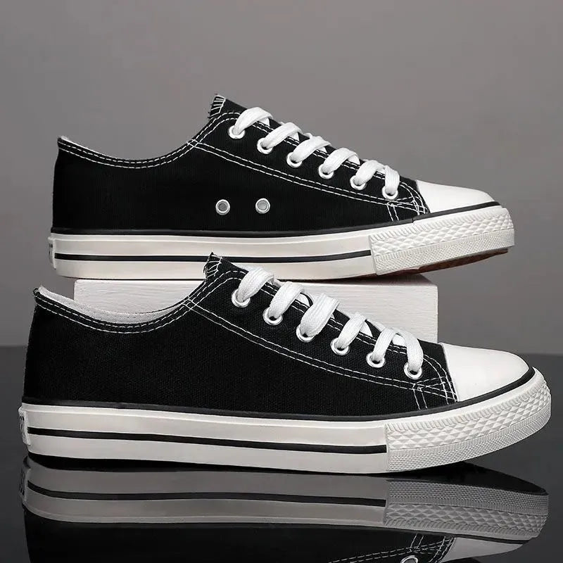 Lace Up Round Toe Canvas Trainer Shoes
