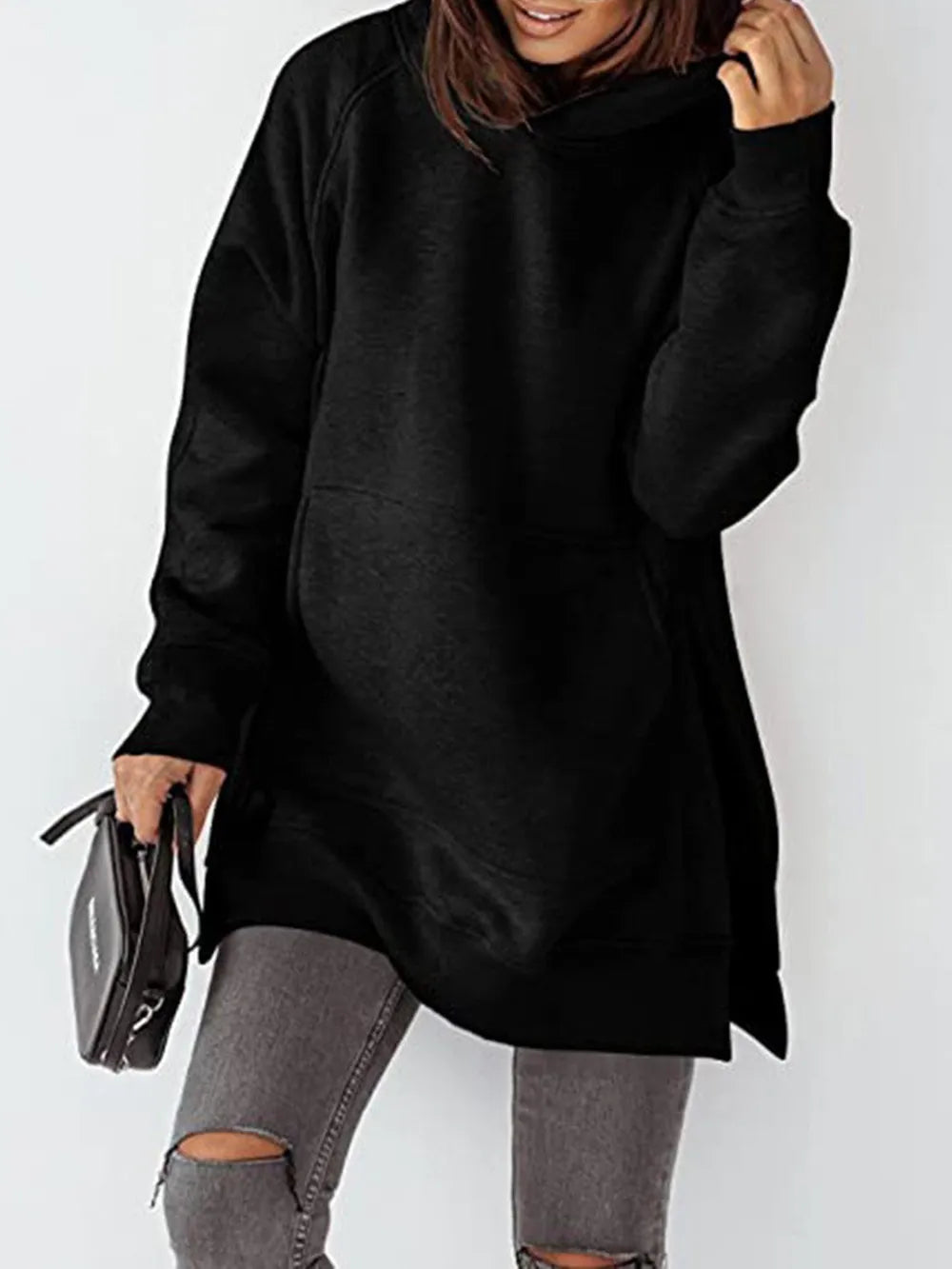 Hoodie with Slit Pocket
