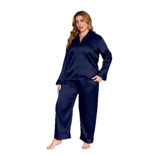 Women's Pyjama Set Top and Trouser - Satin Effect