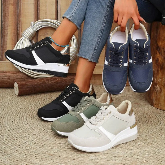 Lace Up Wedge Trainers