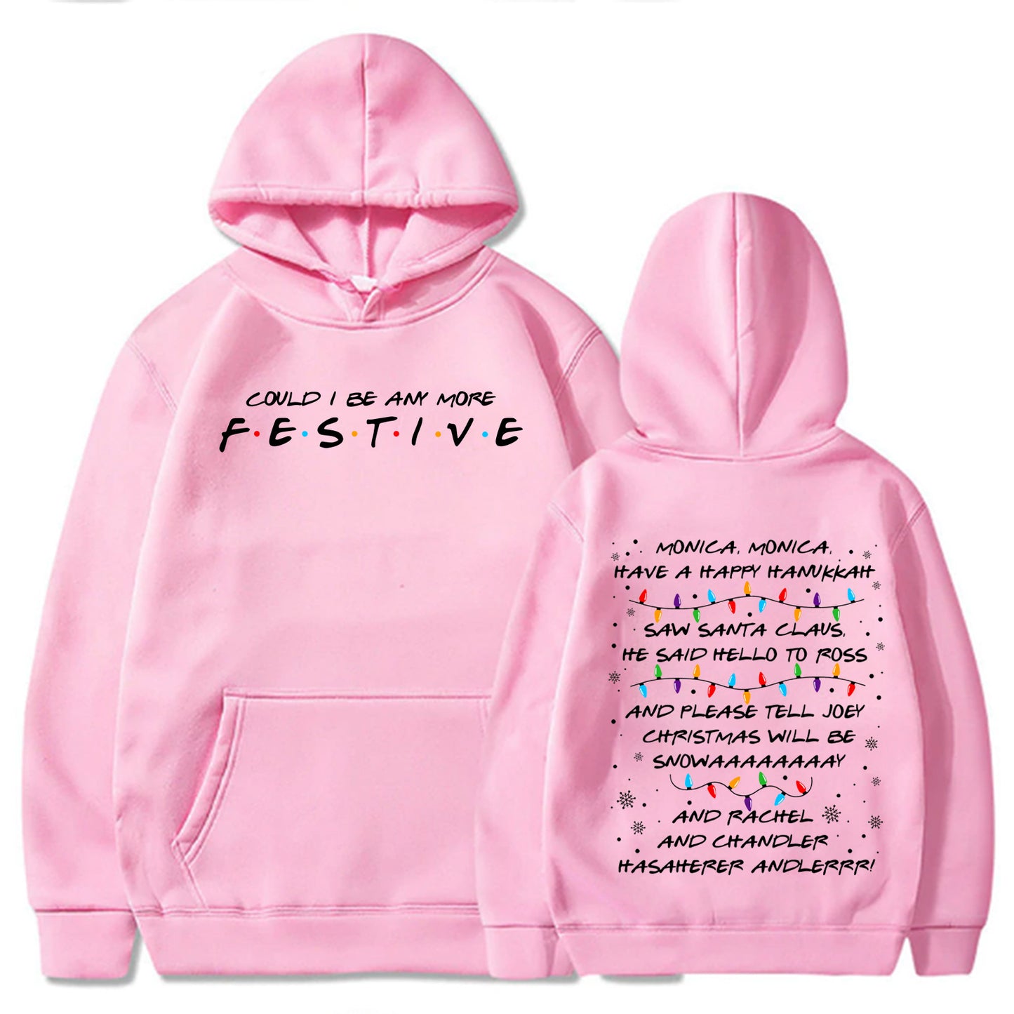 Festive Christmas Hoodie Sweatshirt - Friends Edition - Various Colours - Up To 4XL