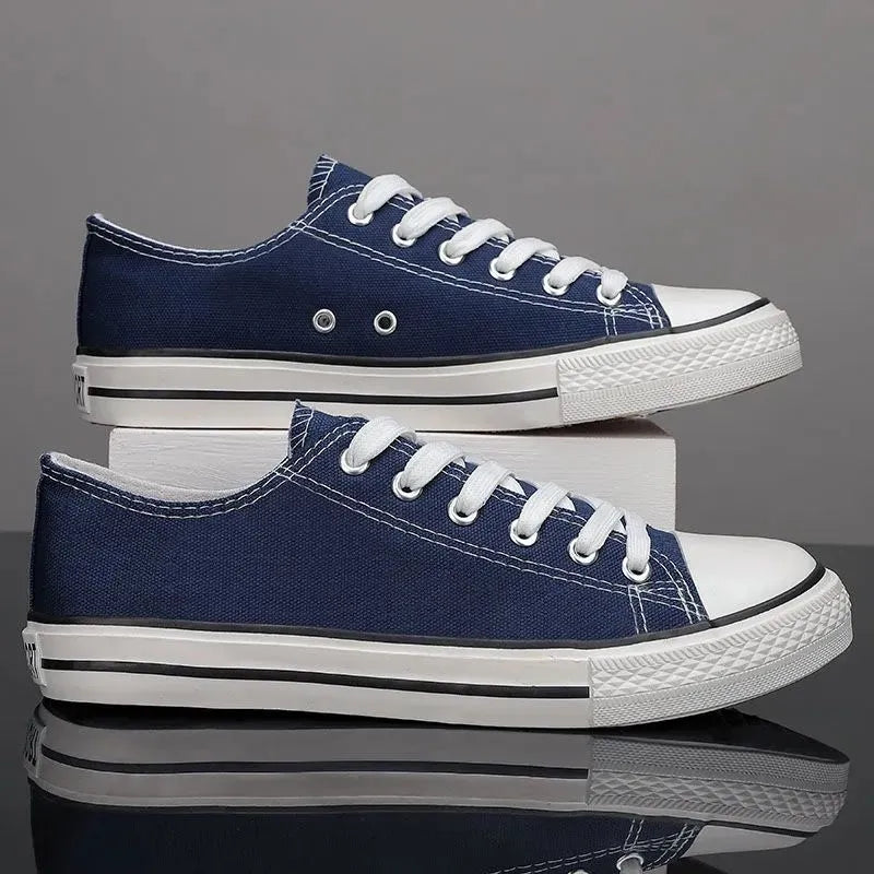 Lace Up Round Toe Canvas Trainer Shoes