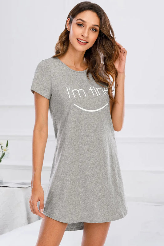 Ladie's Slogan Nightdress Pyjama