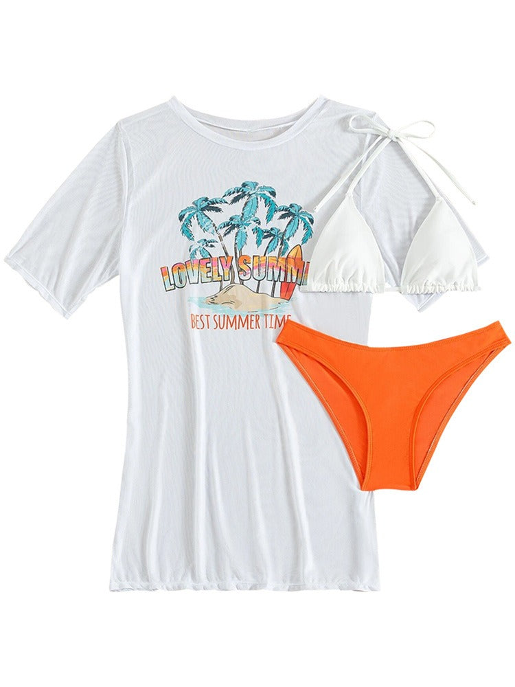 Women's 3 Piece Swim Set Bikini and Cover Up