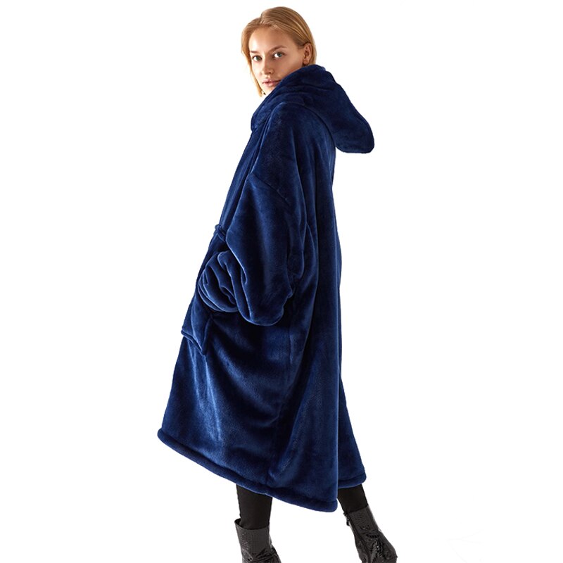 Oversized Blanket Hoodie - Zip Front