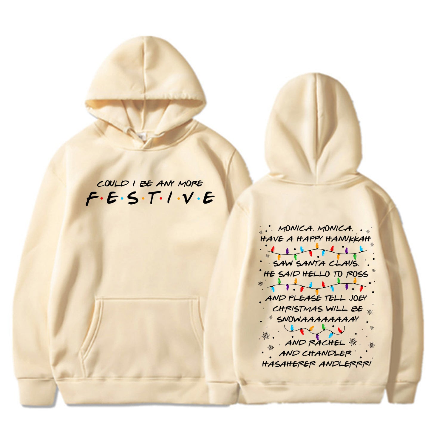 Festive Christmas Hoodie Sweatshirt - Friends Edition - Various Colours - Up To 4XL