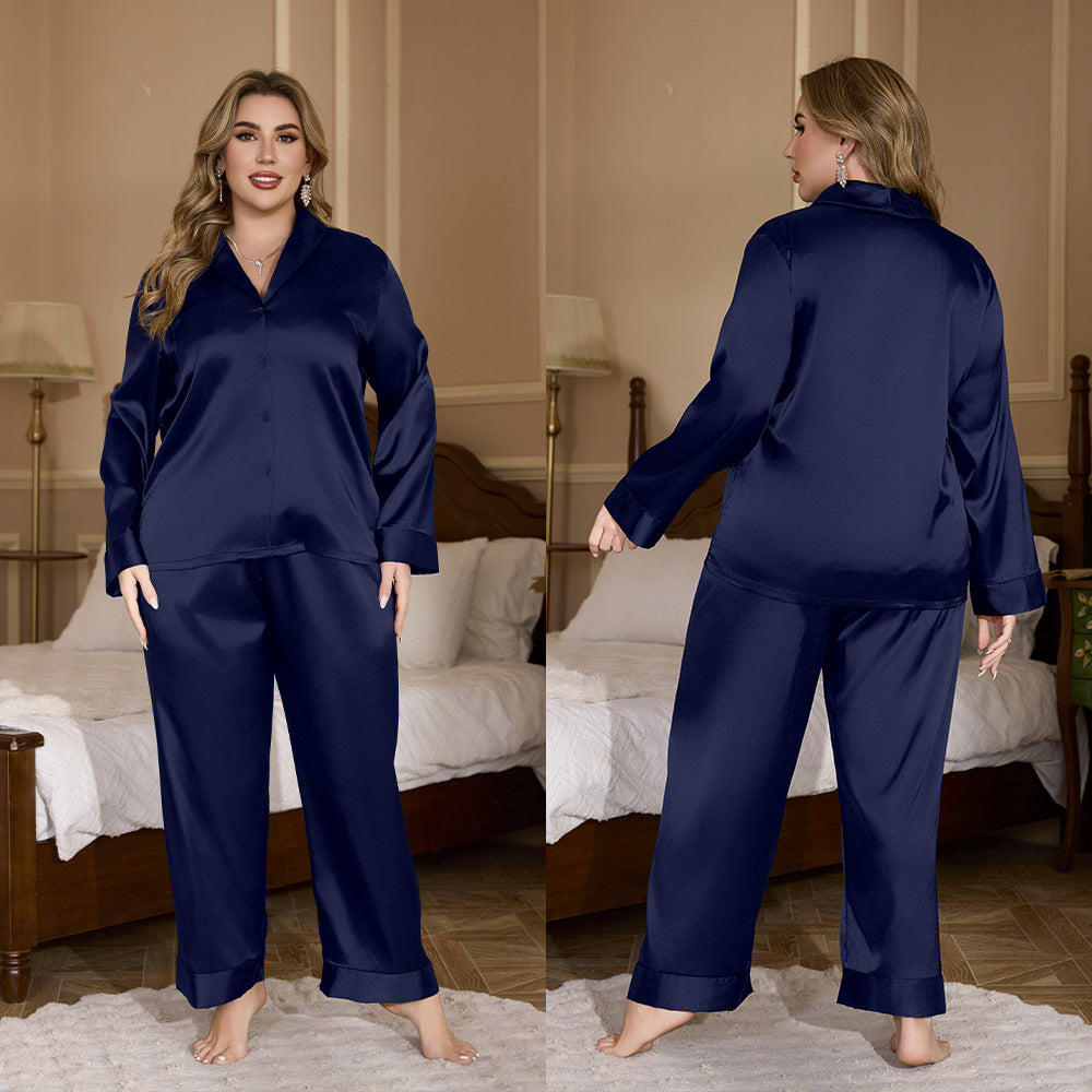 Women's Pyjama Set Top and Trouser - Satin Effect