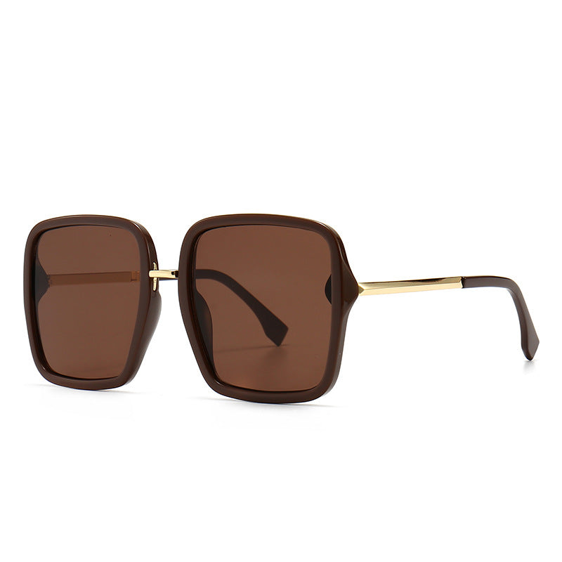 Ladies Oversized Square Narrow Frame Sunglasses - various colours