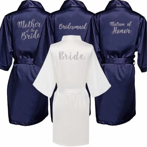 Navy Satin Robe Hen, Bride, Hen Party, Sister, Squad, Mother, Bridesmaid