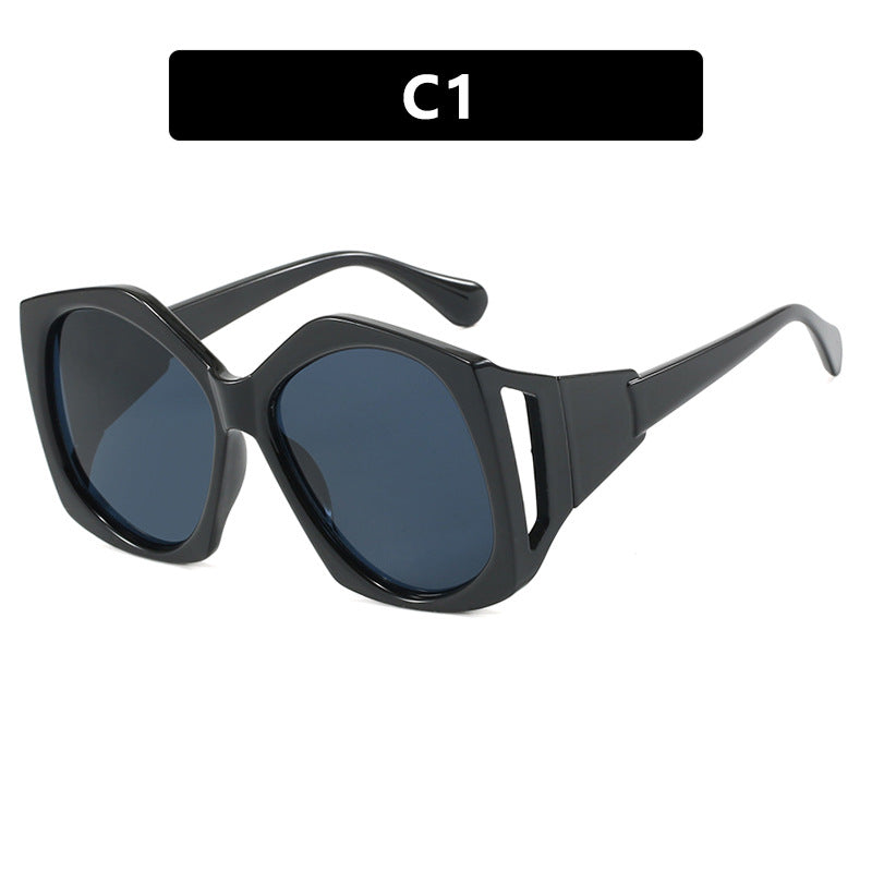 Ladies Large Frame Polygon Sunglasses - various colours