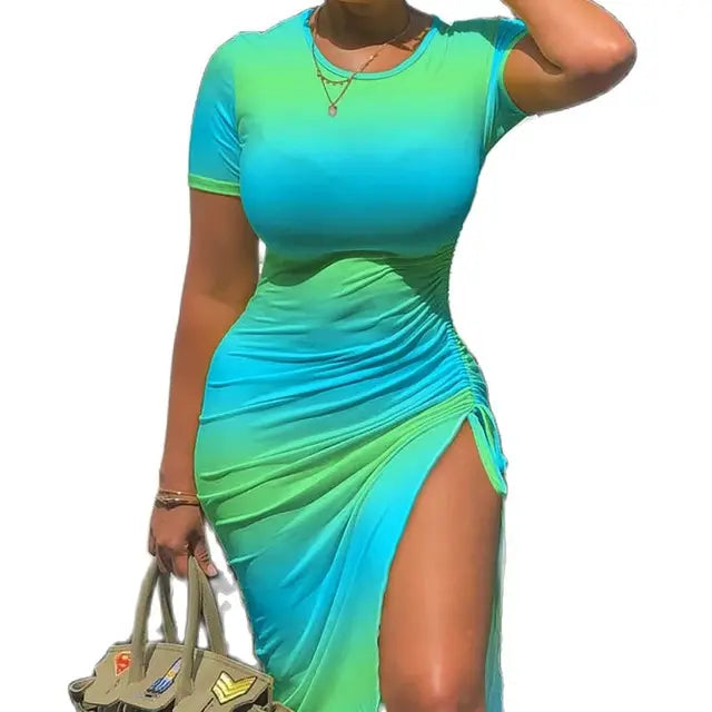 Women's Ombre Ruched Dress