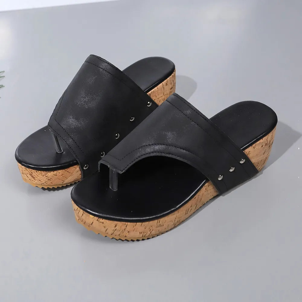 Women's PU Leather Wedge Sandal