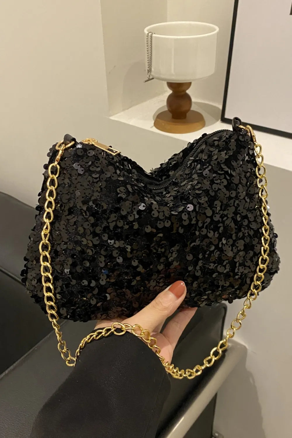 Sequin Removable Strap Shoulder Bag - various colours