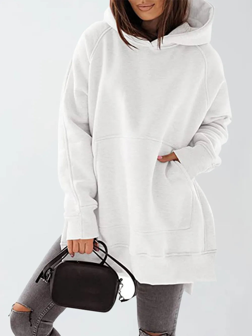 Hoodie with Slit Pocket