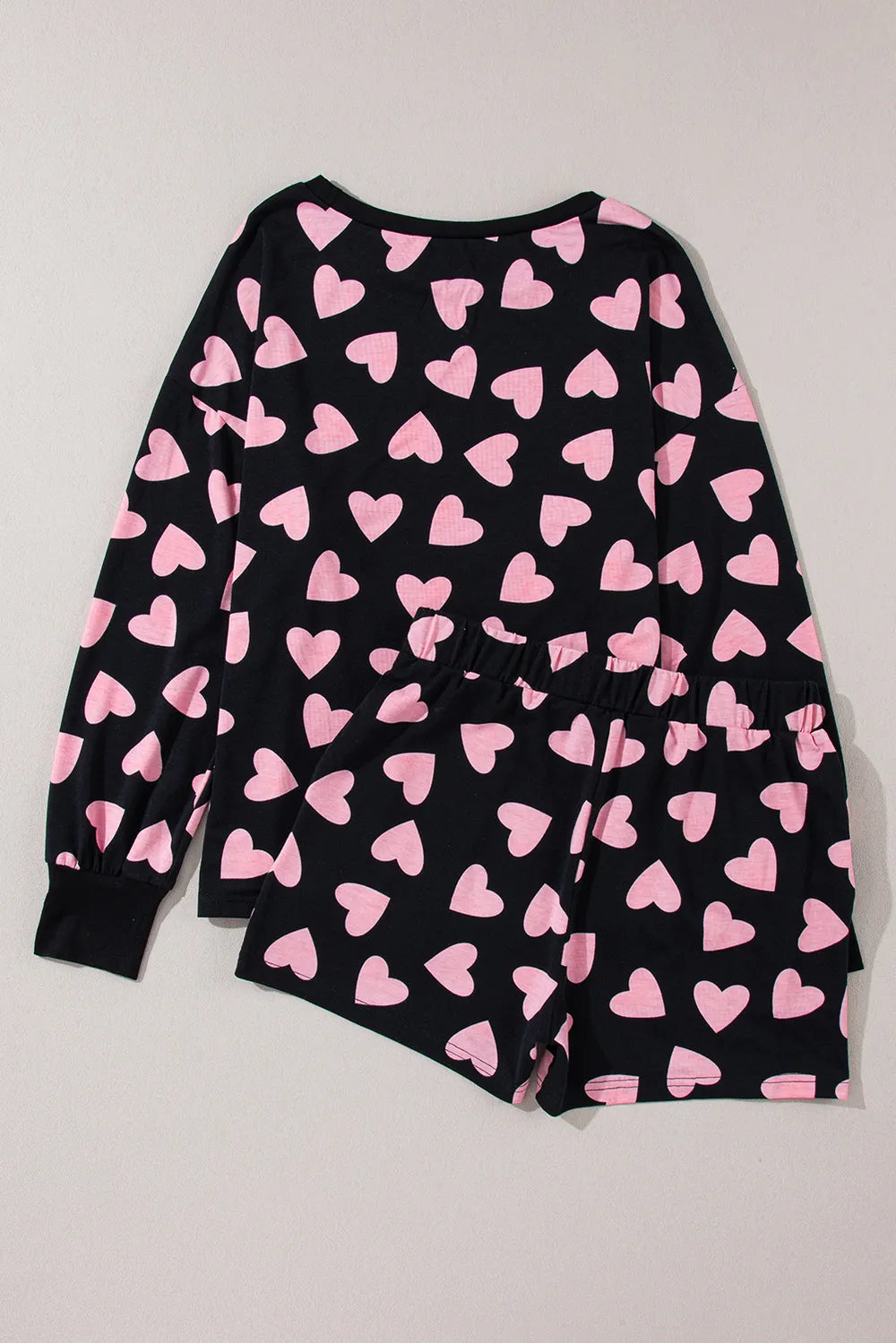 Women's Two Piece Heart Print Long Sleeve Pyjama Set