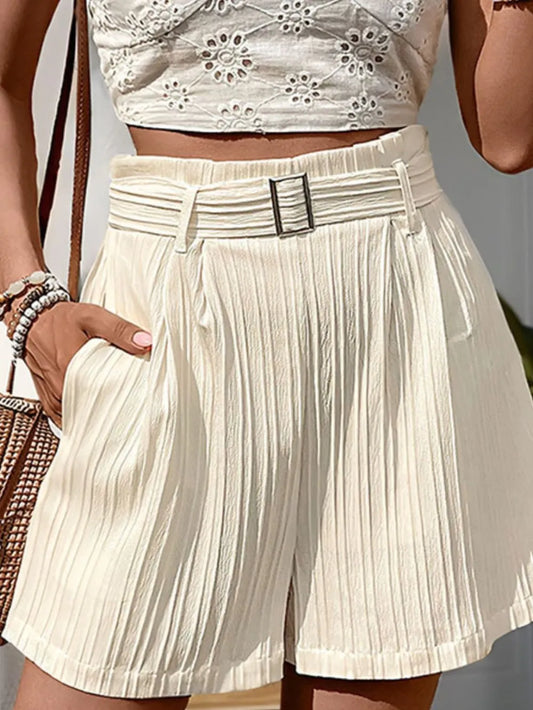 Women's Textured High Waist Shorts