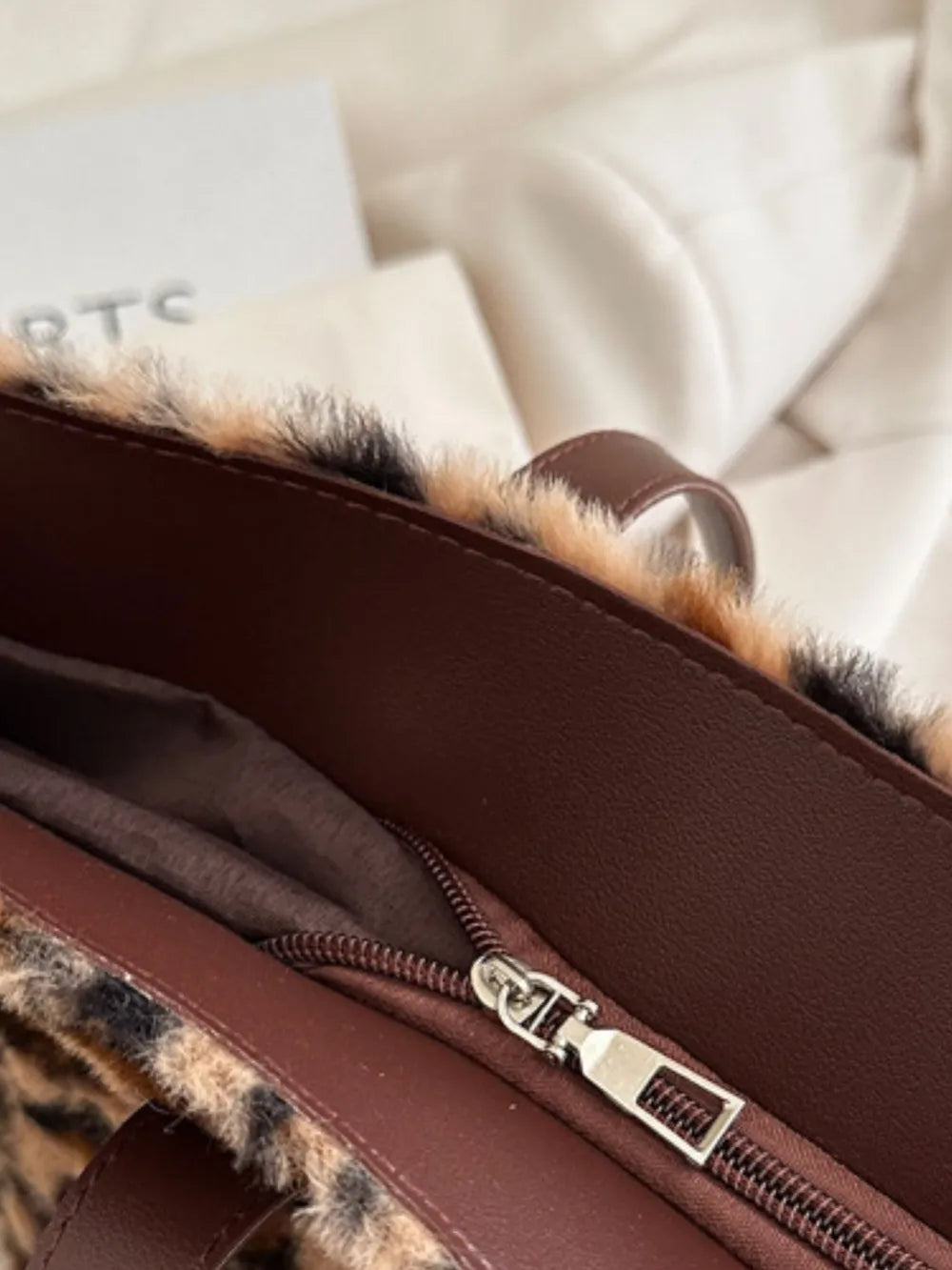 Leopard Fluffy Tote Bag
