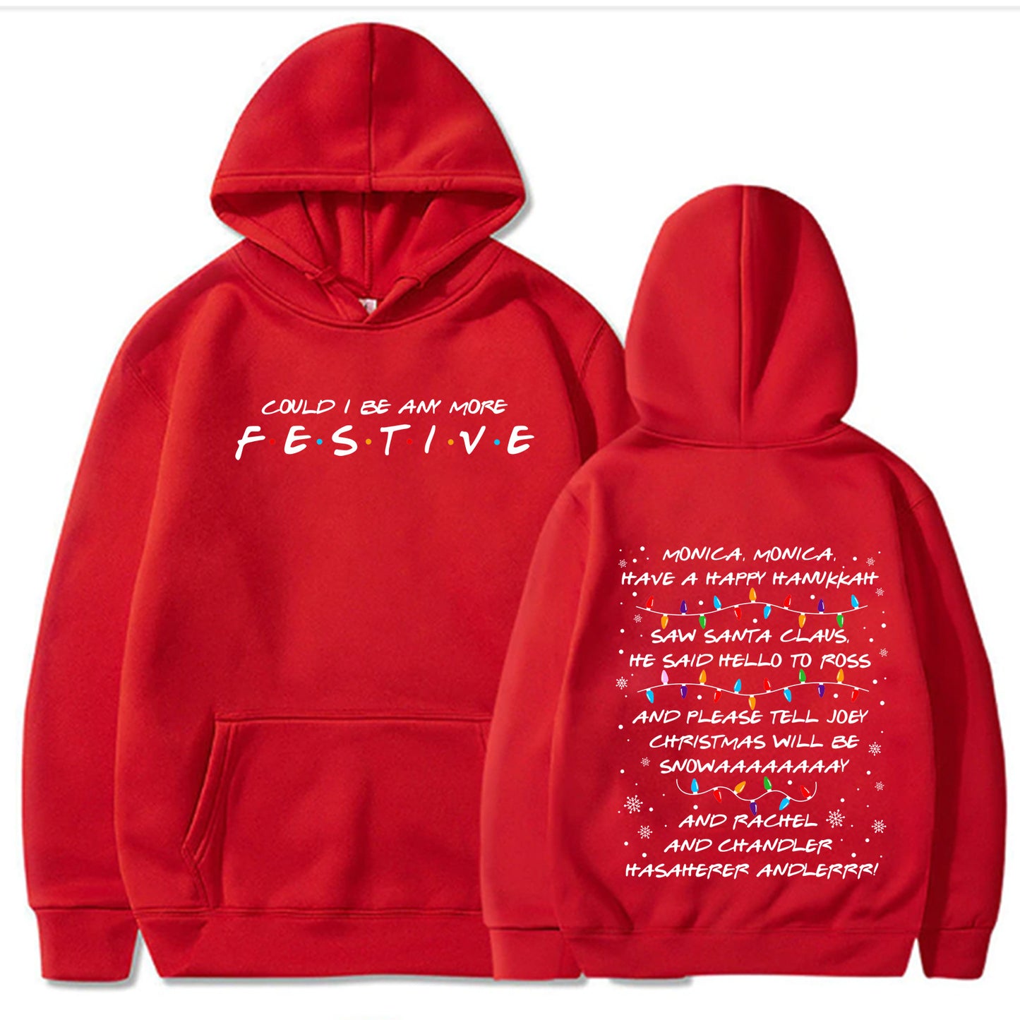 Festive Christmas Hoodie Sweatshirt - Friends Edition - Various Colours - Up To 4XL