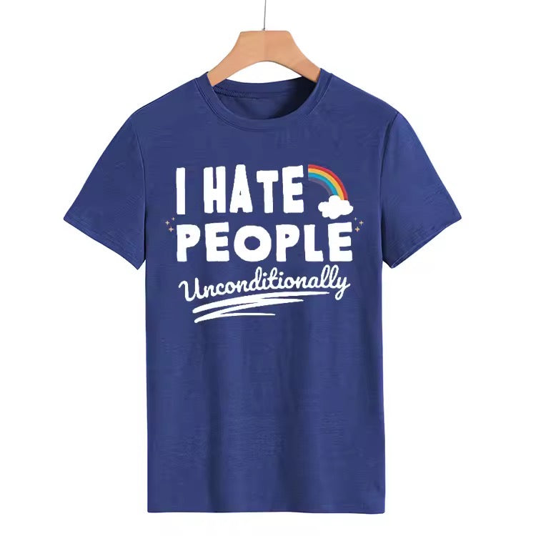 Ladies Slogan T-Shirt - I Hate People Unconditionally - various colours - size S - 3XL