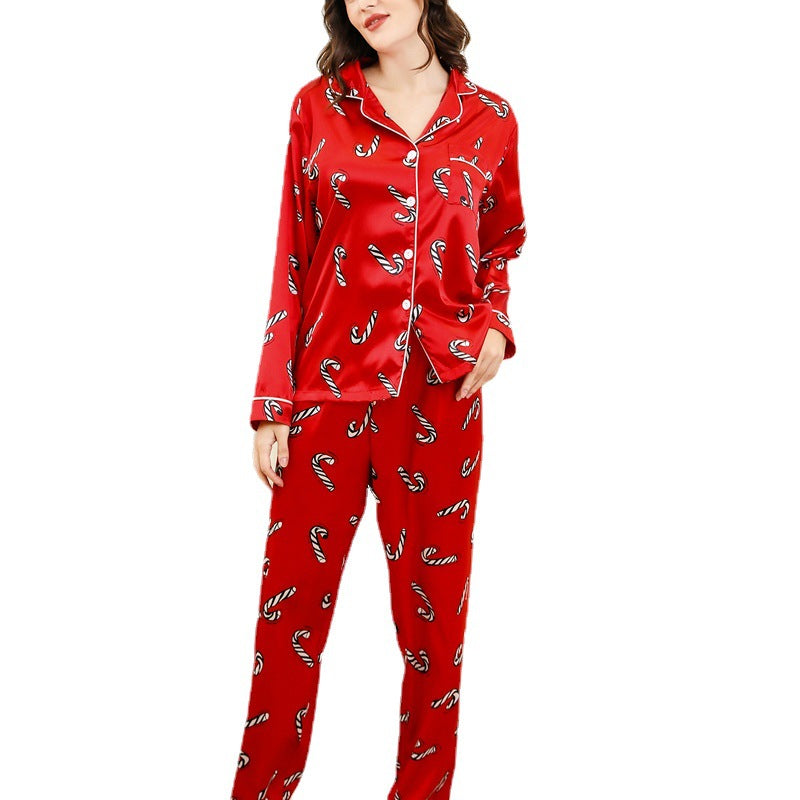 Women's Pyjama Set Top and Trousers - Candy Cane