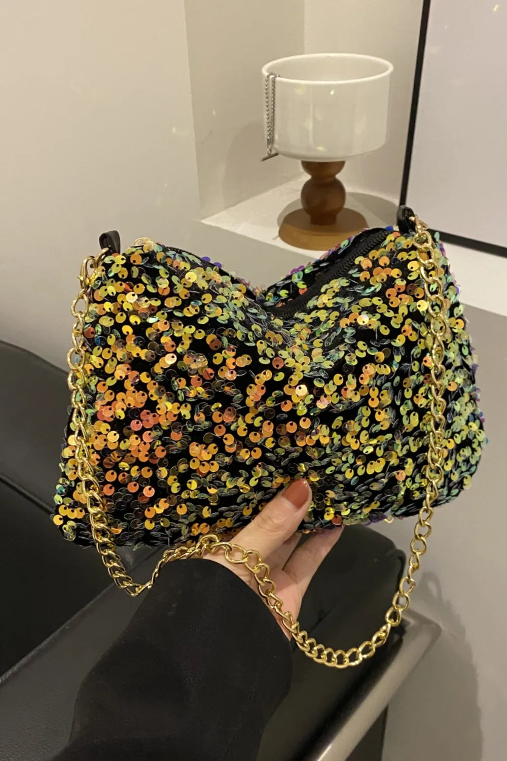 Sequin Removable Strap Shoulder Bag - various colours