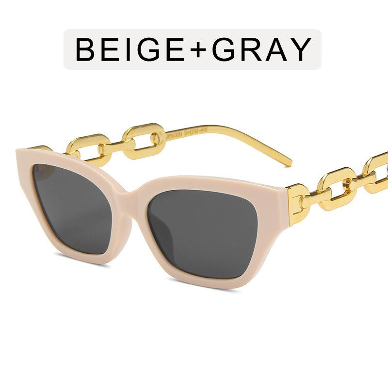 Ladies Cateye Chain Arm Sunglasses - various colours