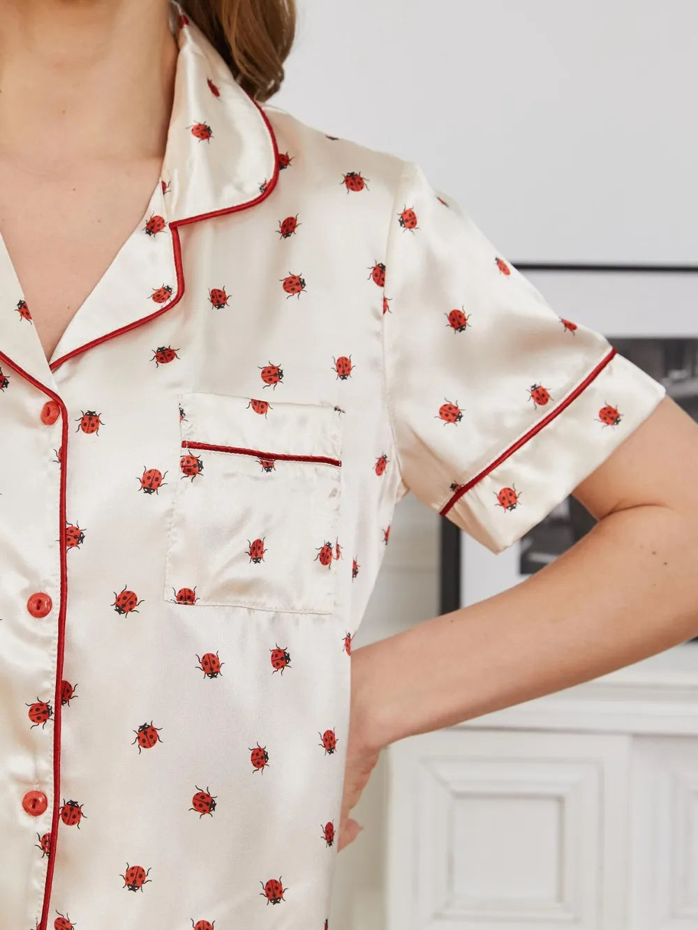Women's Pyjama Set - Top & Trousers - Polka Dot
