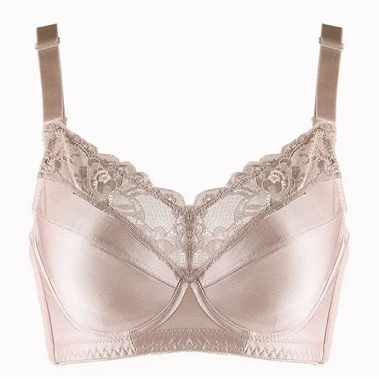 A50 - Ladies Underwire Floral Embroidered Nude Beige Bra 34-48 B-H cup