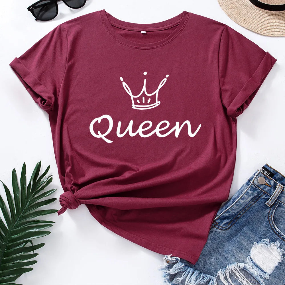 Ladies Slogan T-Shirt - Queen - various colours - size S - 3XL