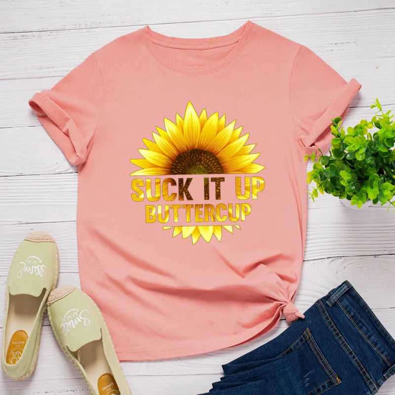 Ladie's Slogan T-Shirt - Suck It Up Buttercup - various colours up to 3XL