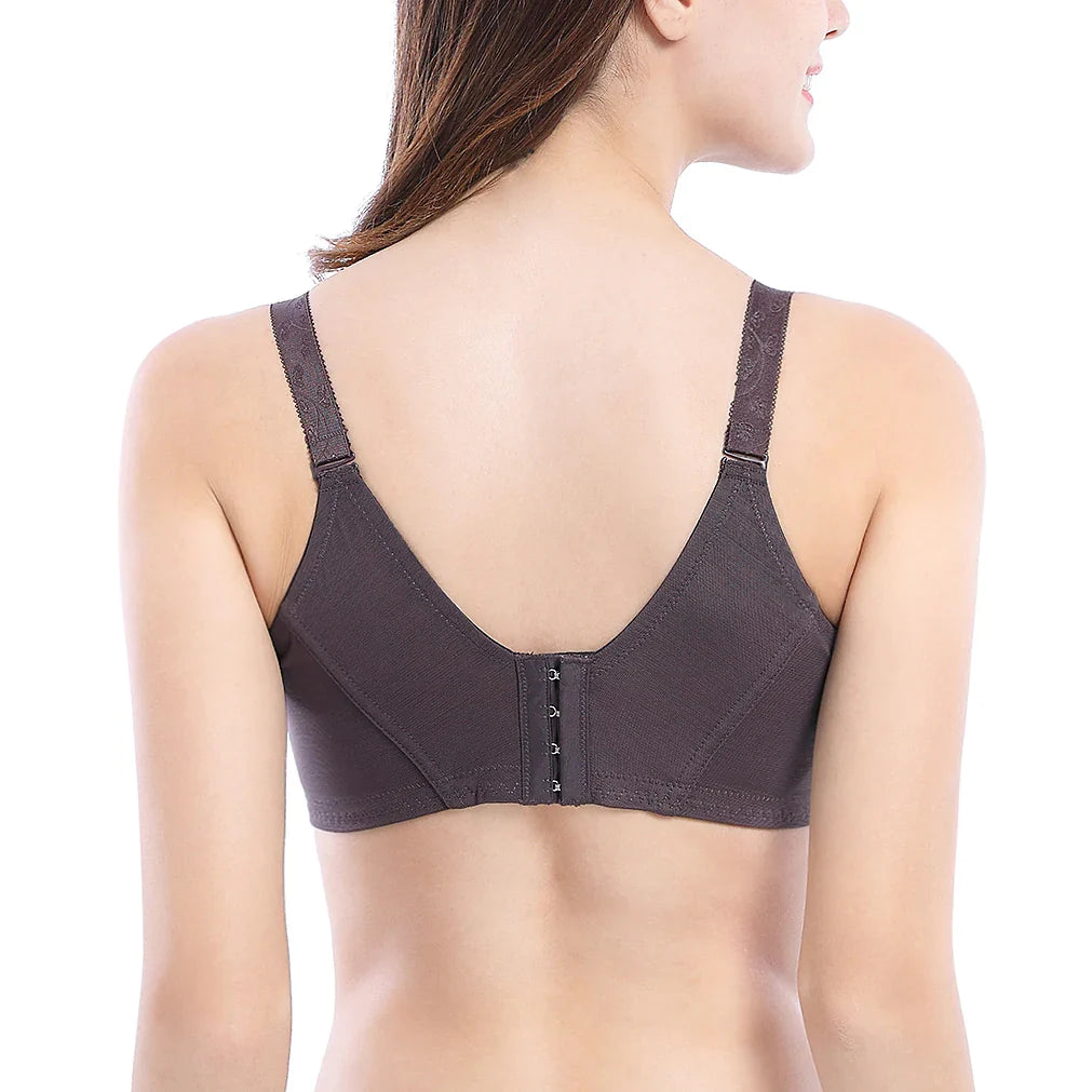 A16 - Ladie's Lightly Lined Underwire Lace Bra Brown Pink 34-48 B-H cup