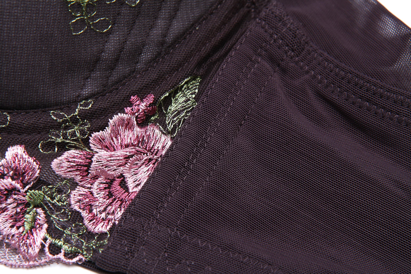 A16 - Ladie's Lightly Lined Underwire Lace Bra Brown Pink 34-48 B-H cup