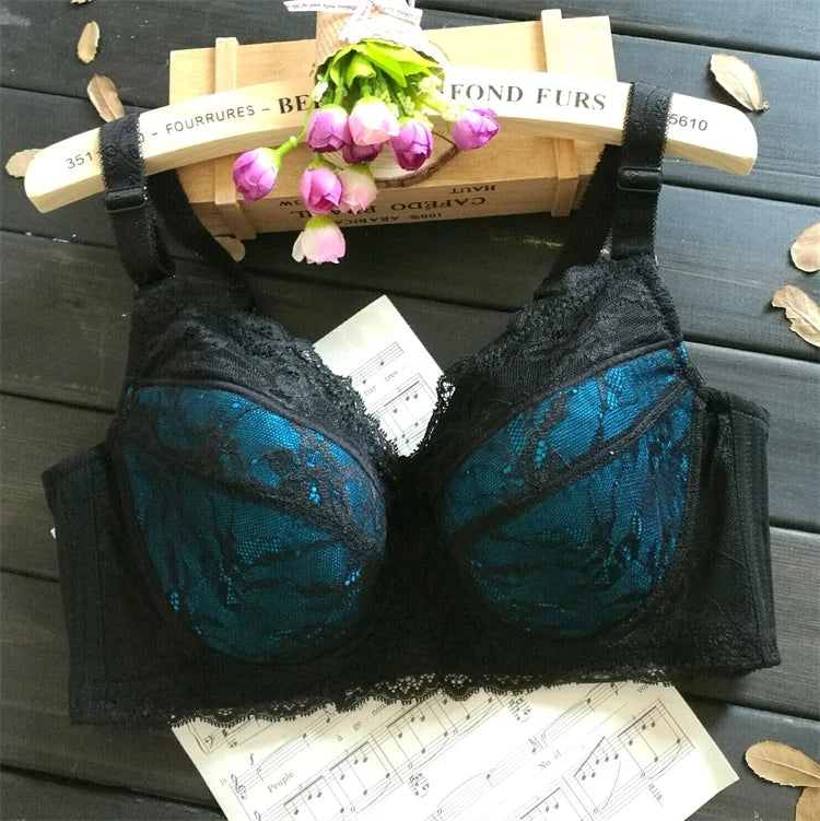 A45 - Ladies Lightly Lined Underwire Lace Bra Multi Blue 34-48 B-H cup