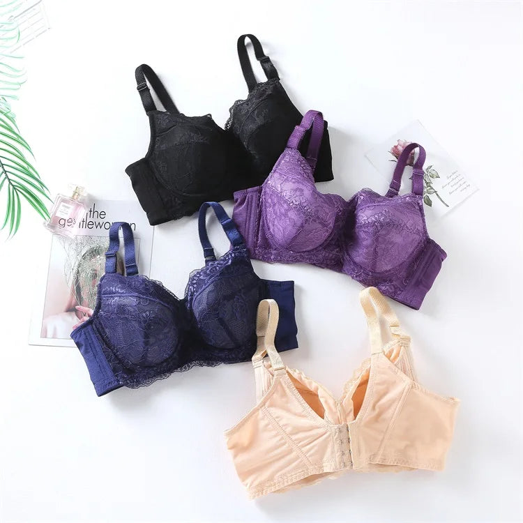 A21 - Ladies Lightly Lined Underwire Lace Bra Purple 34-48 B-H cup