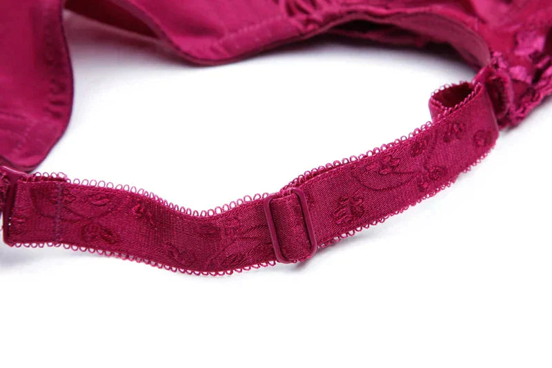 A27 - Ladies Floral Embroidered Lightly Lined Underwired Bra Purple 34-48 B-H cup