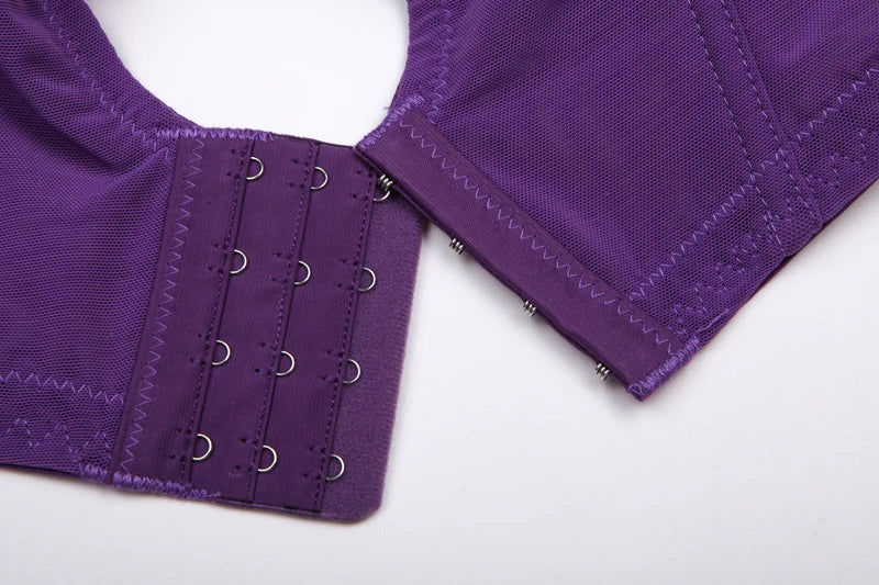 A27 - Ladies Floral Embroidered Lightly Lined Underwired Bra Purple 34-48 B-H cup